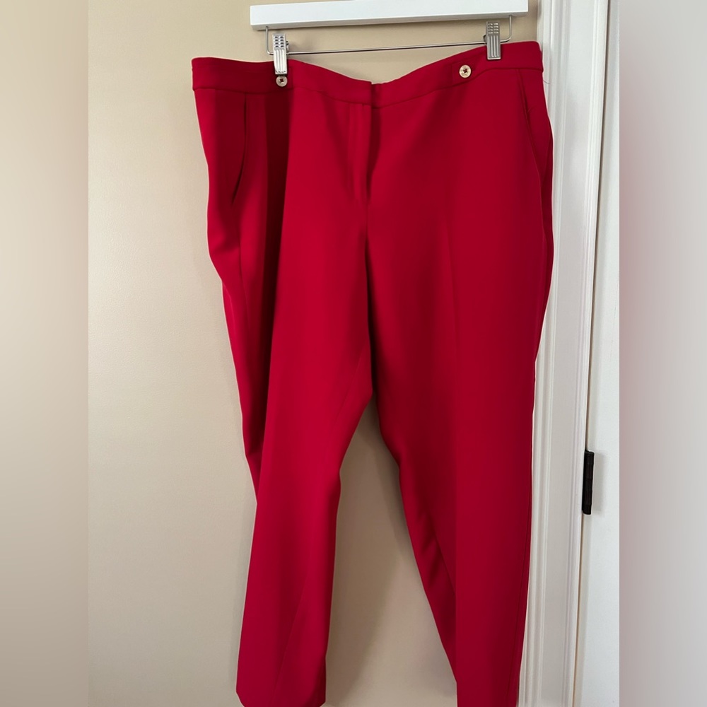 WHBM red ankle taper pants